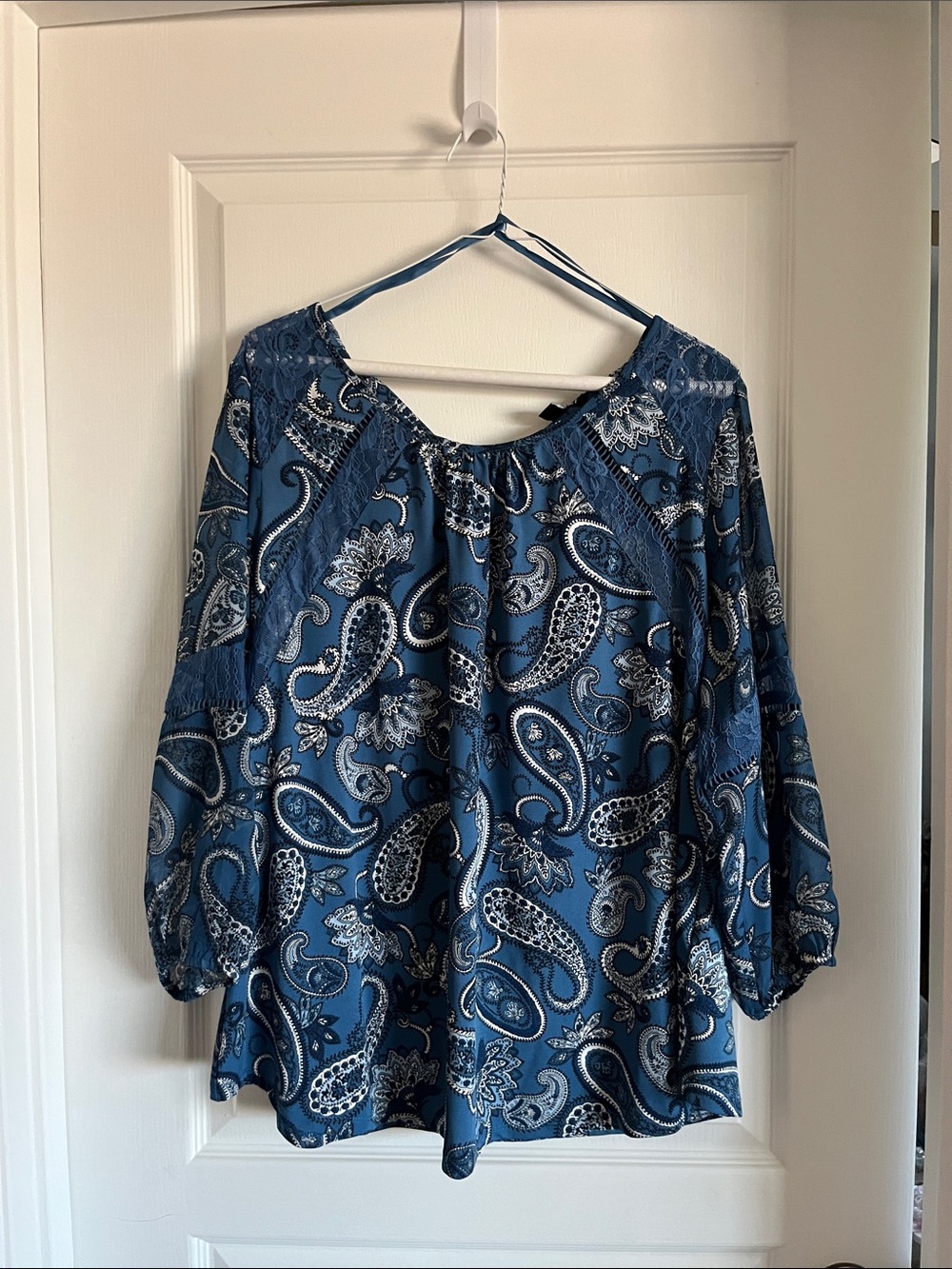Roz & Ali Navy Paisley Peasant Tunic